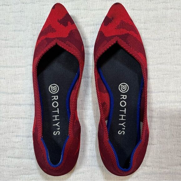 Rothy's The Point Red Camo Women's 7 Slip On Shoes - Picture 1 of 5